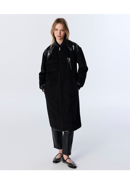 Asimetrik Cepli Kumaş Mıx Kaban TW6250008054001