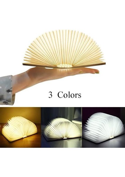 3D Katlanabilir Not Defteri Şeklinde LED Işıklı Masa Lambası Ahşap Şarj Edilebilir Gece Lambası fiyatları