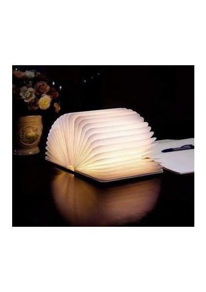 3D Katlanabilir Not Defteri Şeklinde LED Işıklı Masa Lambası Ahşap Şarj Edilebilir Gece Lambası indirimleri