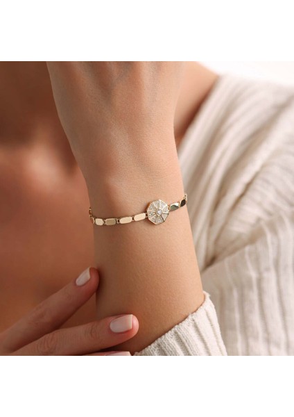 14 Ayar Octa Shine Bileklik 3 mm 19 cm