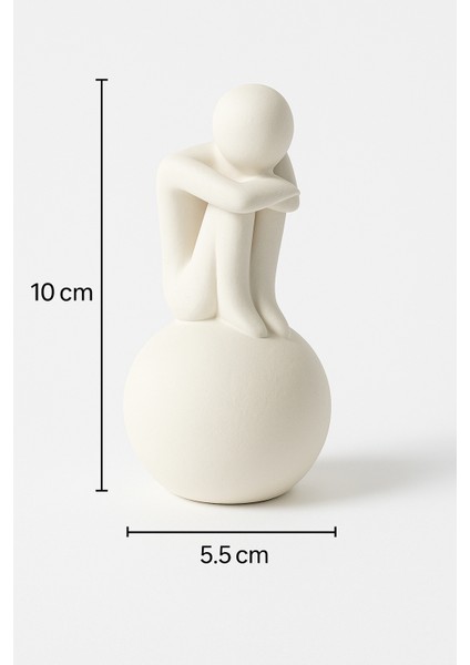 Minimalist Düşünen Figür Biblo – 10 cm | Modern Sanatsal Dekor modelleri