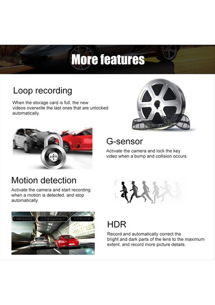 4 Inç Dokunmatik Ekran Arabası Dvr 1080P Dash Cam Önde Kamera Gece Görme Döngü Kayıt G-Sensör (A) (Yurt Dışından) indirimleri