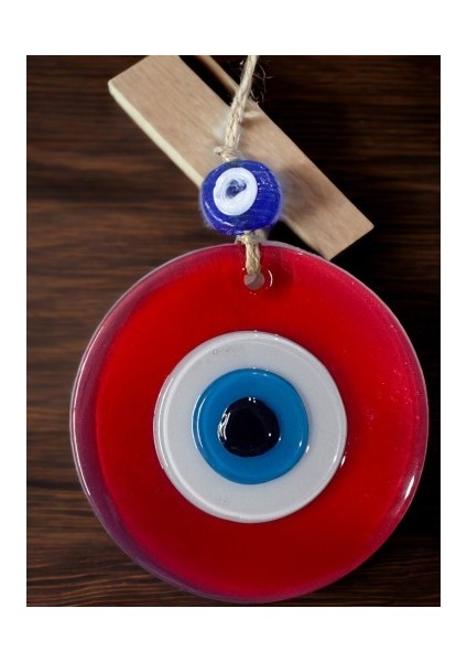 Şeffaf Kırmızı Nazar Boncuklu Duvar Süsü 10 Cm Cam Duvar Dekoru fırsatları