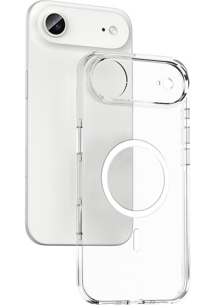 iPhone 17 Air Kılıf M-Safe Şarj Özellikli Kamera Korumalı Mtsc Kripto Kapak - Şeffaf