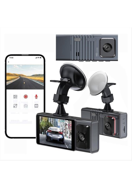 Araba Dvr Dash Cam 1080P Ön ve Içinde Dash Camera Wifi Hd Gece Görüşü G Sensör Park Monitörü Döngü Kayıt (Yurt Dışından) fiyatları