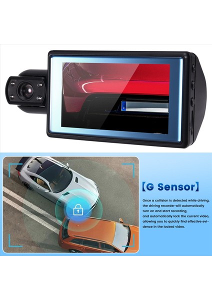 Arabalar Için 3 0in Dash Cam 1080P 2 Lens Ön Camrea Dvr Video Kaydedici Black Kutusu Kameranın Içinde Araç Gecesi Görüşü Için A (Yurt Dışından) fırsatları