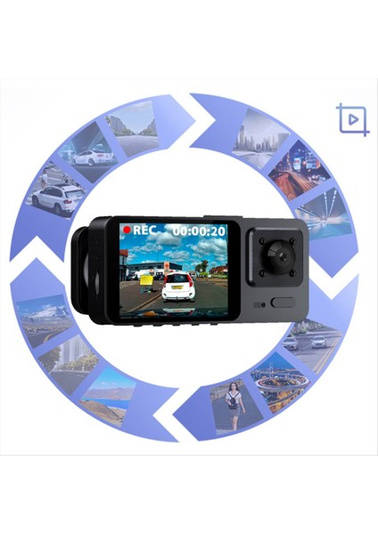 Dash Cam Ön ve Içinde Wifi 1080P 32G Hafıza Kartı 2 Inç Ekran 170 ° Geniş Açılı Gece Görüşü Wdr 24H Park Modu (Yurt Dışından)