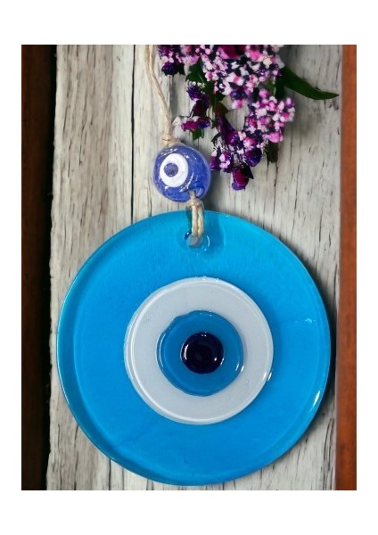 Şeffaf Mavi Nazar Boncuklu Duvar Süsü 10 Cm Cam Duvar Dekoru fırsatları