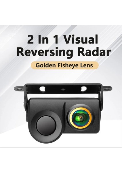 Hd Araba Arka Görünüm Kamerası 2 Içinde 1 Park Radar Dedektörü Sensörü Hd Gece Görme Altın Lens Ters Kamera Sesli (Yurt Dışından) modelleri