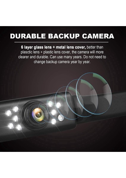 Araba Yedek Kamera Hd Gece Görüşü Arka Görüntüleme Kamera Plaka Plaka Kamerası 9 LED Işık Ön ve Arka Kameralar (Yurt Dışından) fırsatları