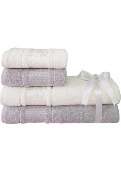 Blesso Havlu Seti Hamam Takımı Krem-Gri