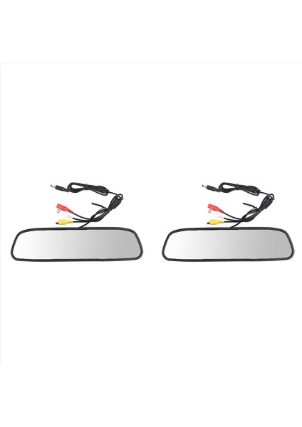 2x 4 3inch Araba Dvr Dash Kamera Dik Görünümü Ayna Monitörü 2 Yollu Video Kaydedici Dash Cam LCD Ekran (Yurt Dışından)