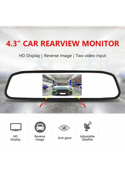 2x 4 3inch Araba Dvr Dash Kamera Dik Görünümü Ayna Monitörü 2 Yollu Video Kaydedici Dash Cam LCD Ekran (Yurt Dışından) fiyatları