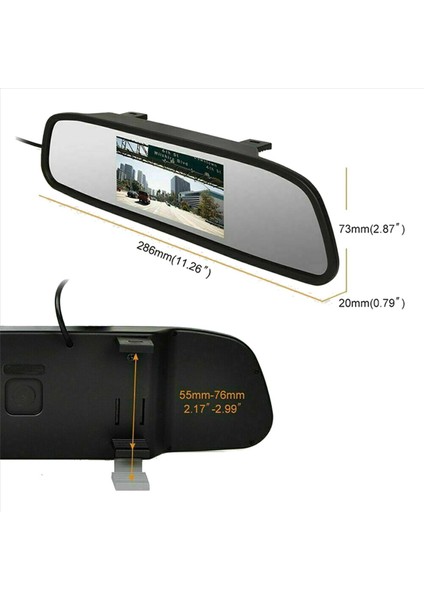2x 4 3inch Araba Dvr Dash Kamera Dik Görünümü Ayna Monitörü 2 Yollu Video Kaydedici Dash Cam LCD Ekran (Yurt Dışından) fırsatları