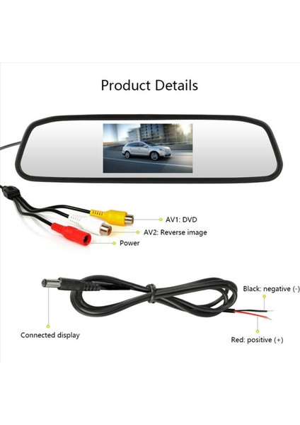 2x 4 3inch Araba Dvr Dash Kamera Dik Görünümü Ayna Monitörü 2 Yollu Video Kaydedici Dash Cam LCD Ekran (Yurt Dışından) indirimleri