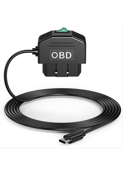 Dash Cam Obd Hardwire Kit Dash Camera USB Tip C Hardwire Kiti Dashcam 12-24V Ila 5V/3A Için Obd Güç Kablosu (Yurt Dışından)