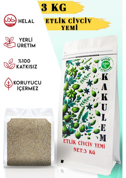 Sertifikalı Hızlı Büyüten Etlik Kaz Tavuk Hindi Civciv Yemi 3 kg