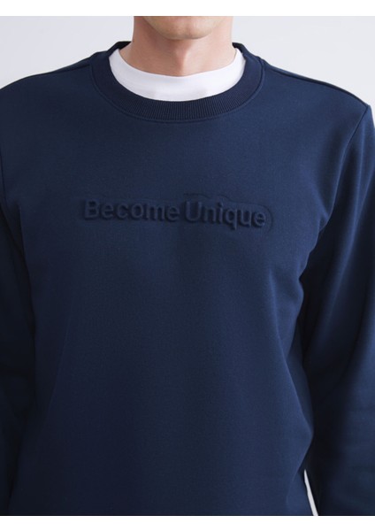 Yeni Sezon Bisiklet Yaka Baskılı Erkek Kalın Sweatshirt modelleri