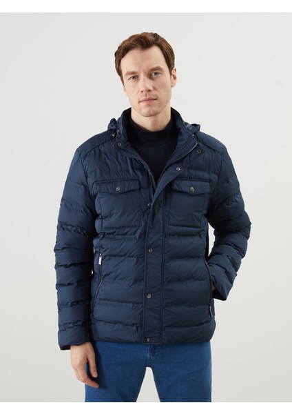 Yeni Sezon Standart Kalıp Dik Yaka Erkek Şişme Mont