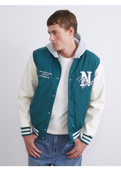 Yeni Sezon Standart Kalıp Kolej Yaka Erkek Bomber Mont