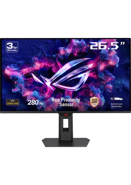 Rog Strıx XG27ACDMS 26.5 Qd-Oled 2560X1440 0.03MS 280Hz 250CD Dp HDMI Usb-C Vesa 3yıl Elmb, Hdr 400 True Black, Pivot,neo Yakınlık Sensörü, %99 DCI-P3,10BİT,USB-C PD15W Monitör