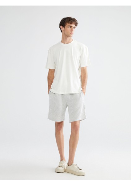 Yeni Sezon Standart Kalıp Çizgili Erkek Şort