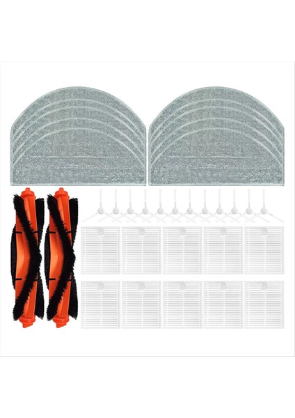 Xiaomi E10 E10 E10 E12 B112 / Mıjıa 3c Plus C103 Robot Vakum Süpürge Parçaları Aksesuarları Ana Yan Fırça Filtre Paspası (Yurt Dışından)