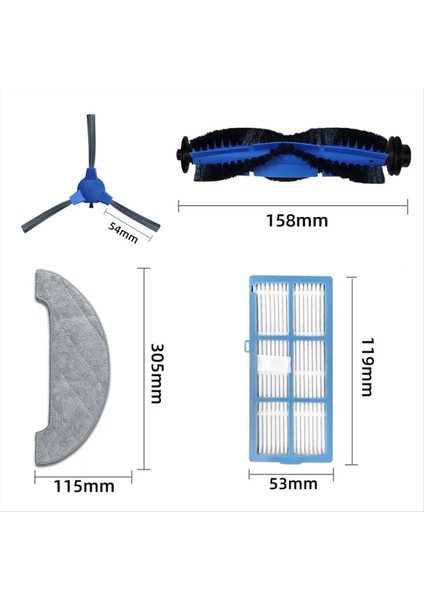 Proscenic 850T / 850P Roller Yan Fırça Hepa Filtre Mop Rag Robot Vakum Süpürge Yedek Parçalar Aksesuarları (Yurt Dışından) fiyatları