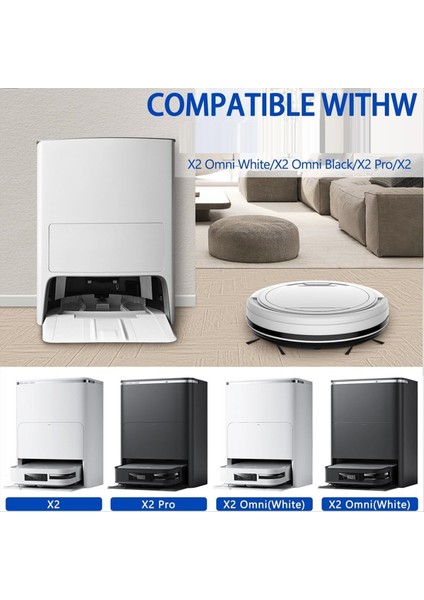 Ecovacs Deebot X2 Omnı /x2 Pro /x2 Vakum Süpürgeleri Vakum Süpürge Torbaları Mendiller Yan Fırçalar (Yurt Dışından) modelleri