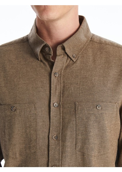 Yeni Sezon Regular Fit Uzun Kollu Gabardin Erkek Gömlek fırsatları