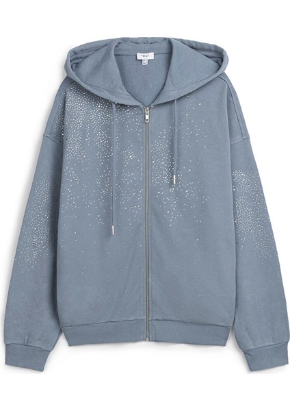 Hotfıx Baskılı Yıkamalı Sweatshırt TW6250091020089