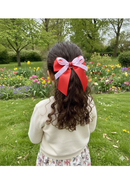 Kurdele Model Bayramlık Kırmızı Renk El Yapımı Iki Adet Toka