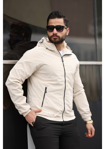 Kapüşonlu, Standart Fit, Suya Karşı Dayanıklı, Fermuarlı, Ribanalı Yağmurluk USE211