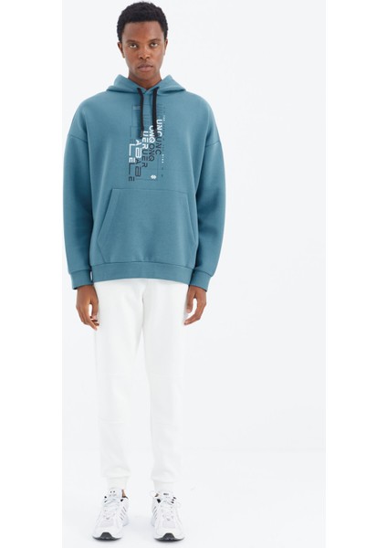 Ekru Bağcıklı Şerit Detaylı Rahat Kalıp Erkek Eşofman Alt - 82106