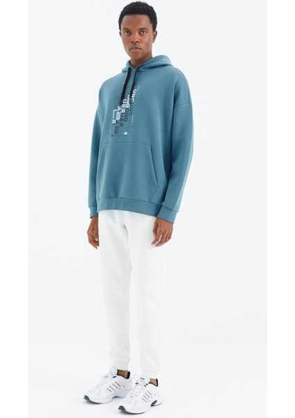 Ekru Bağcıklı Şerit Detaylı Rahat Kalıp Erkek Eşofman Alt - 82106