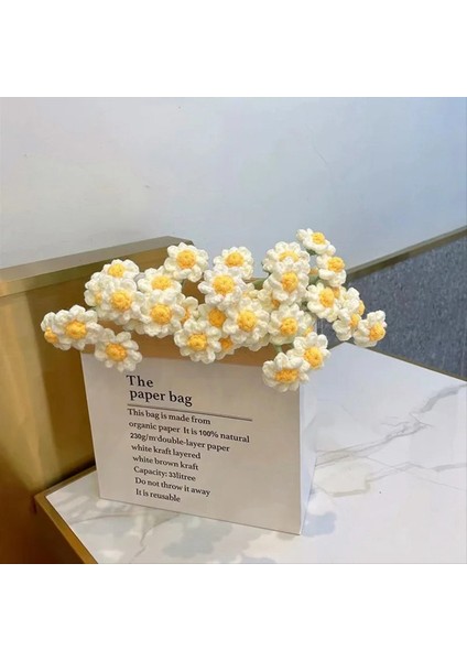12PCS El Yapımı Daisy Tığ Işi Iplik Kanca Örme Örme Buket Doğum Günü Hediyesi Ev Dekorasyonları Parti Düğün Dekor (Yurt Dışından) fiyatları