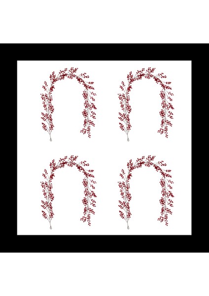 4pcs 6 39FT Kırmızı Berry Noel Çelenk Şömine Dekorasyonu Için Esnek Yapay Berry Garland (Yurt Dışından)