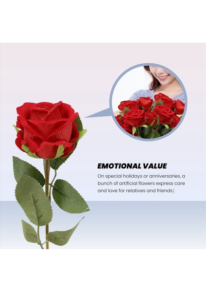 Yapay Gül Çiçek Kırmızı Ipek Gülleri Kök Çiçekler Buket Buket Düğün Ev Dekoru 10 (Kırmızı) Paket (Yurt Dışından) indirimleri