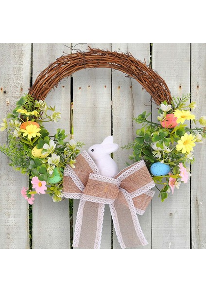 Paskalya Bahar Çelenk Yapay Paskalya Tavşanı Çelenk Pastel Yumurtalar ve Kapı ve Açık Ev Dekoru Için Karışık Çiçekler (Yurt Dışından) fiyatları
