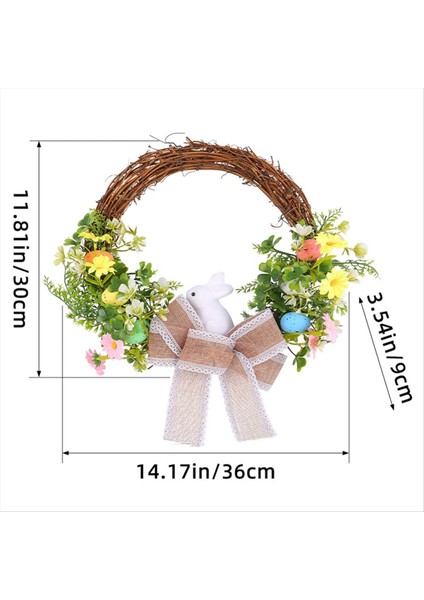 Paskalya Bahar Çelenk Yapay Paskalya Tavşanı Çelenk Pastel Yumurtalar ve Kapı ve Açık Ev Dekoru Için Karışık Çiçekler (Yurt Dışından) indirimleri