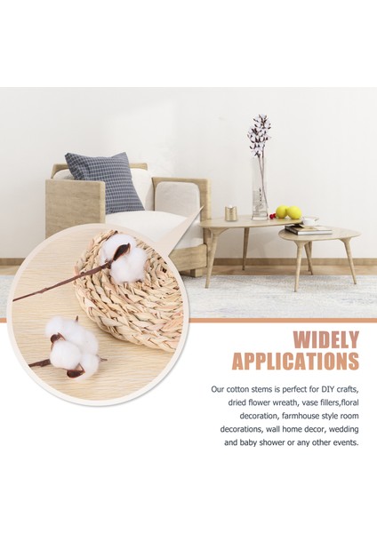 20PCS Pamuk Gövdeleri Pamuklu Çiçekler Yapay Pamuklu Çiçek Sapları Vazo Için Çiftlik Evi Süslemeleri Ev Dekorasyonu (Yurt Dışından) fırsatları