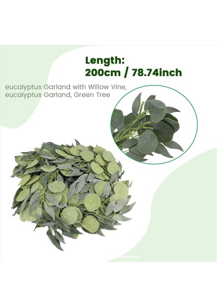 Söğüt Üzümlü Yapay Okaliptüs Çelenk 2 Paket 6 5 Feet Okaliptüs Çelenk Yeşillik Gümüş Dolar Okaliptüs (Yurt Dışından) modelleri