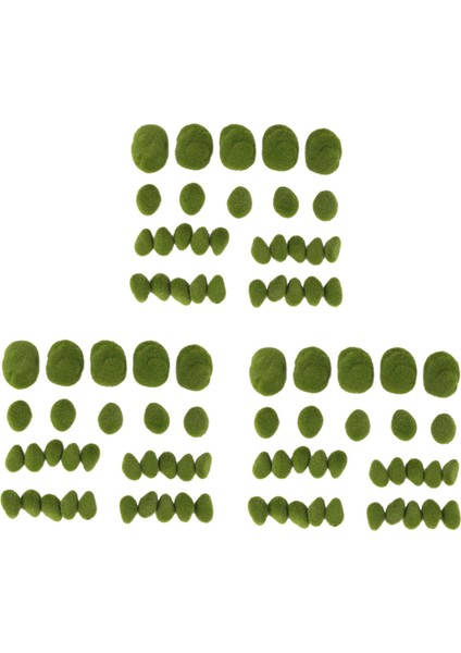 90PCS 3 Boyutunda Yapay Yosun Kayaları Dekoratif Yeşil Yosun Topları Çiçek Aranjmanları Için Bahçeler ve Işçilik (Yurt Dışından)