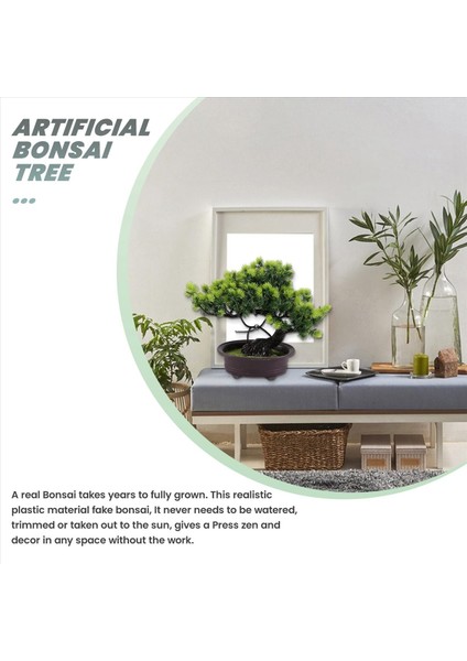 Yapay Japon Juniper Bonsai Ağacı Yüksekliği 9 5inch Ev Ofis Kapalı Dekor (Yurt Dışından) fiyatları