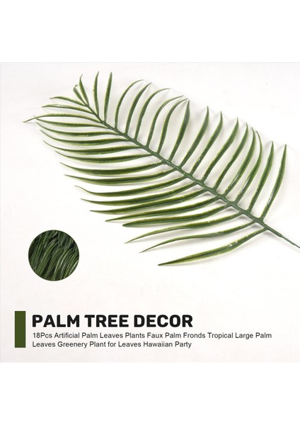 18 Adet Yapay Palmiye Yaprakları Bitkiler Palmiye Yaprakları Tropikal Büyük Avuç Içi Yapraklar Için Yeşillik Bitkisi Hawai Partisi Için (Yurt Dışından) fırsatları