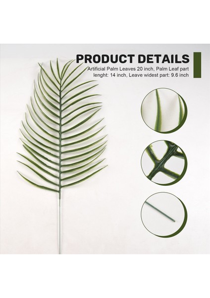 18 Adet Yapay Palmiye Yaprakları Bitkiler Palmiye Yaprakları Tropikal Büyük Avuç Içi Yapraklar Için Yeşillik Bitkisi Hawai Partisi Için (Yurt Dışından) indirimleri