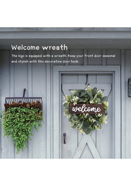 Garland Kapısı Dekorasyonu ile Hoş Geldiniz Işareti Ahşap Asma Işaret Yapay Okaliptüs Çiftlik Evi Sundurma Dekorasyonu (Yurt Dışından) fiyatları