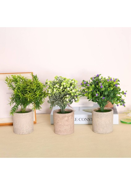 3 Paket Küçük Saksı Yapay Plastik Bitkiler Mini Biberiye Bitkisi Çiçek Houseplants Ev Dekoru Kapalı (Yurt Dışından) indirimleri