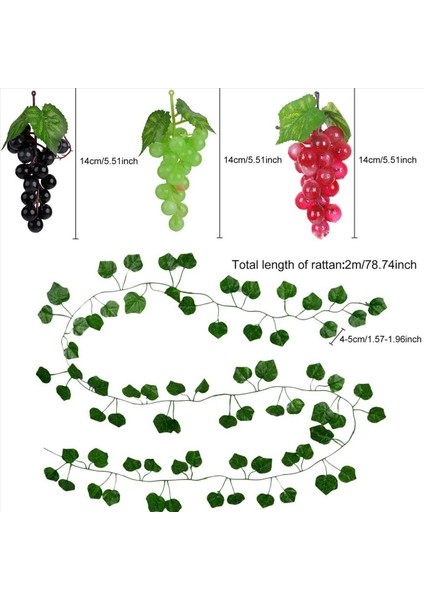 60 Strands Yapay Üzüm Asıkları Ivy Yaprakları Düğün Ev Duvar Dekorasyonu Için 15 Dizeler Üzüm (Yurt Dışından) modelleri