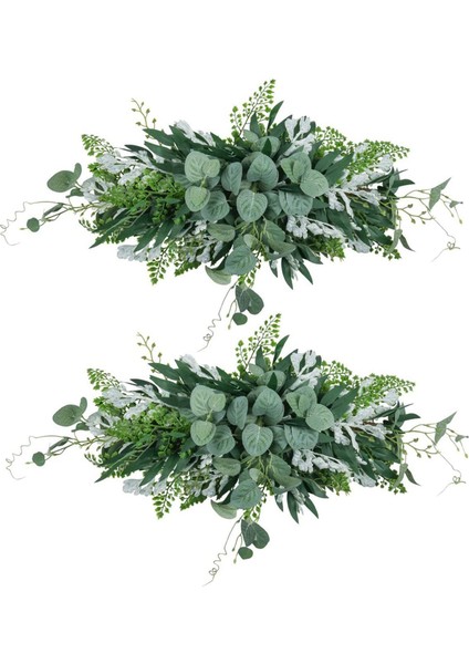 2x Yeşillik Swag Yapay Ön Kapı Çelenk Asılı Okaliptüs Çelenk Için Çelenk Ev Penceresi Duvar Düğün Dekor (Yurt Dışından)